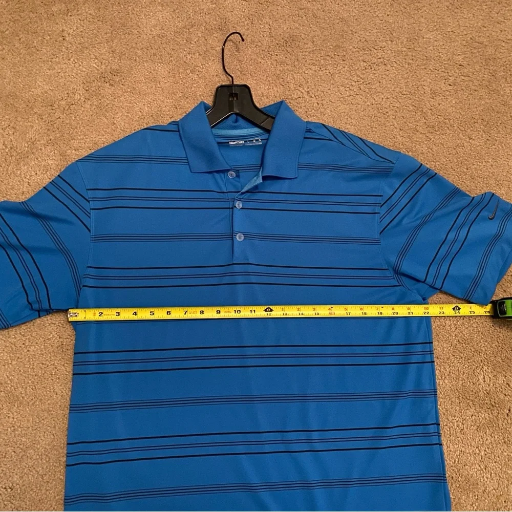 Nike Golf Blue Striped Polo Shirt